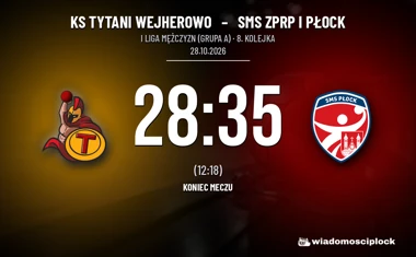 [PIŁKA RĘCZNA] KS Tytani Wejherowo – SMS ZPRP I Płock 28:35 w I Lidze Mężczyzn (Grupa A). Sześć bramek przewagi już do pauzy