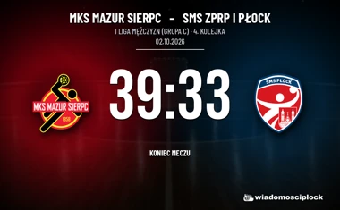 [PIŁKA RĘCZNA] MKS Mazur Sierpc – SMS ZPRP I Płock 39:33. Sierpczanie nadal bez porażki w I Lidze Mężczyzn (Grupa C)