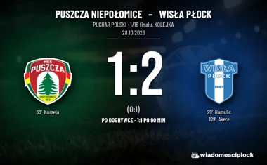 [PIŁKA NOŻNA] Puchar Polski: Puszcza Niepołomice – Wisła Płock 1:2 (po dogrywce), Akere bohaterem awansu