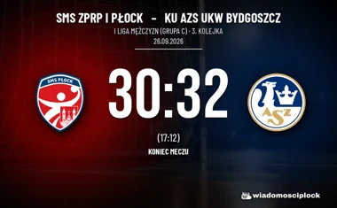 [PIŁKA RĘCZNA] I Liga Mężczyzn (Grupa C): SMS ZPRP I Płock – KU AZS UKW Bydgoszcz 30:32. Pięć bramek przewagi nie wystarczyło