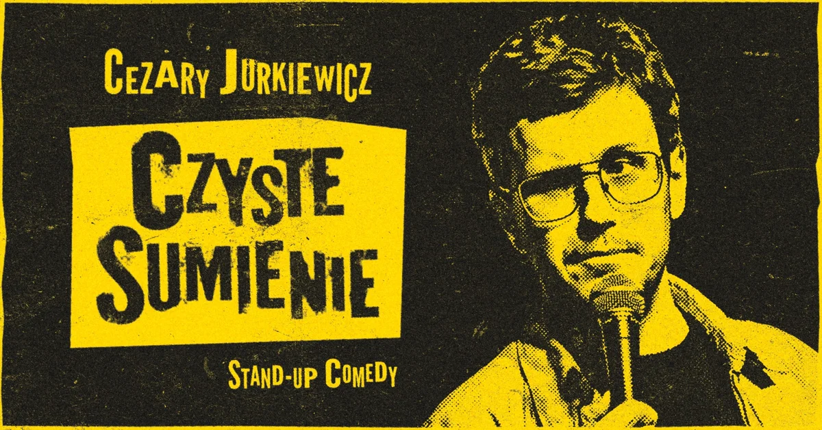 Grafika promocyjna wydarzenia Czyste Sumienie w Płocku – stand-up