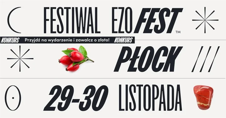 Obrazek przedstawia grafikę promocyjną wydarzenia Festiwal ezoteryki i medycyny naturalnej w Płocku