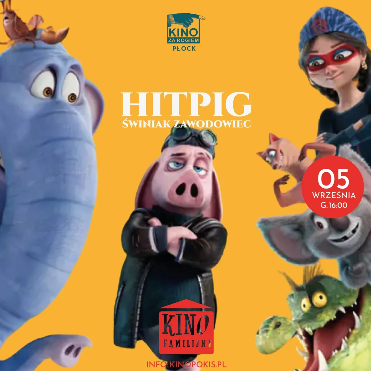 Grafika promocyjna wydarzenia HITPIG. Świniak Zawodowiec w Płocku