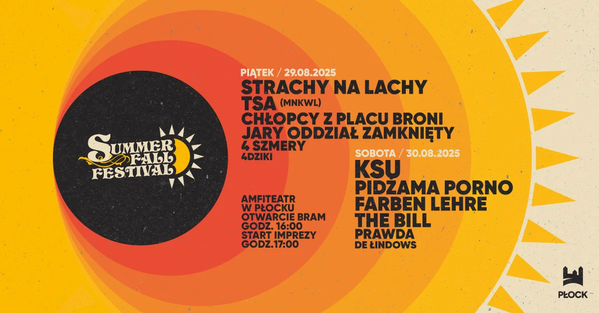 Grafika promocyjna wydarzenia Letni festiwal rockowy w Płocku — Amfiteatr, 29–30 sierpnia 2025