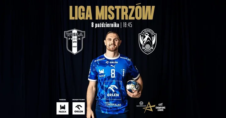 Obrazek przedstawia grafikę promocyjną wydarzenia Mecz ORLEN Wisła Płock — HC Eurofarm Pelister w ORLEN Arenie