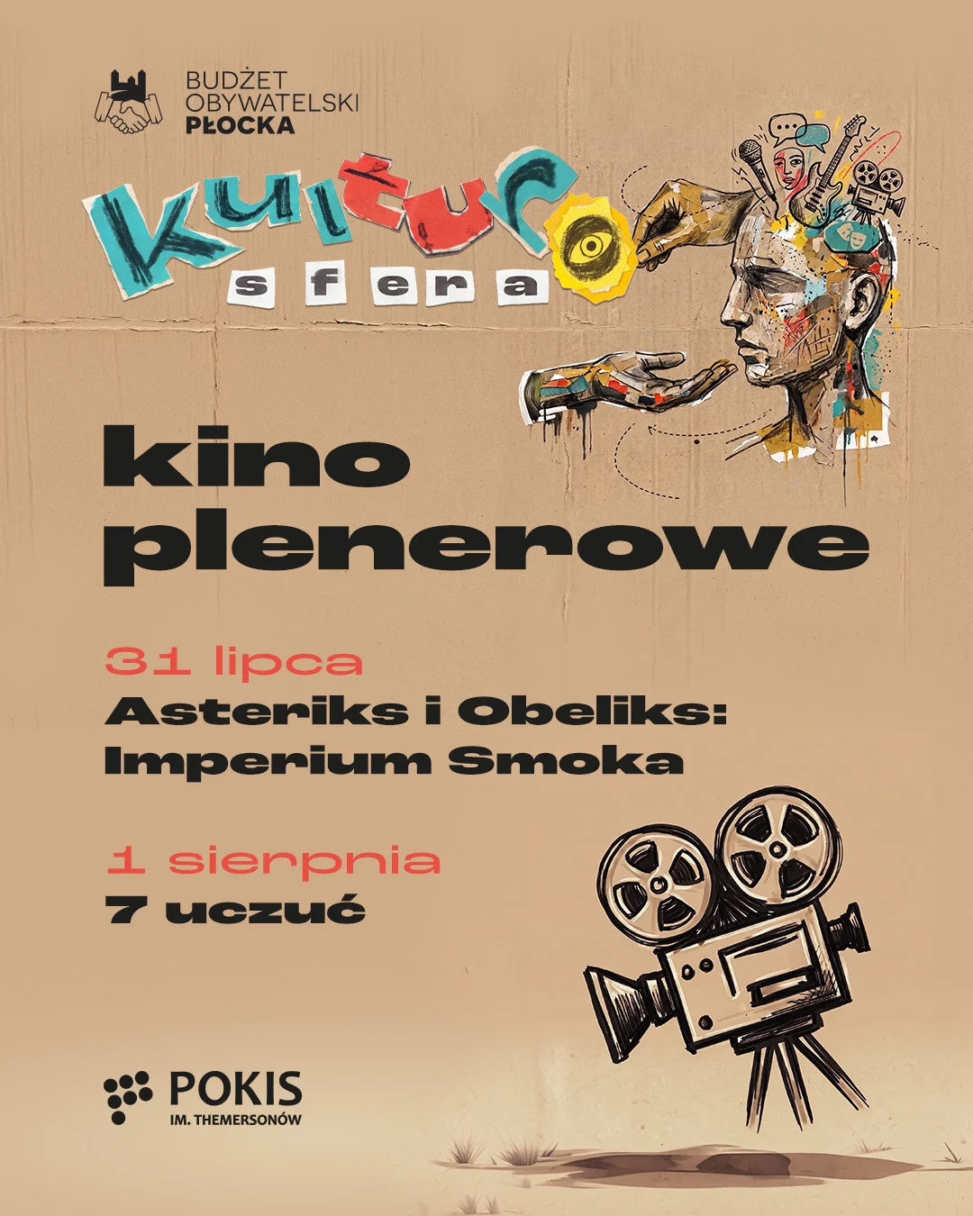 Grafika promocyjna wydarzenia Plenerowe seanse filmowe w ramach Kulturosfery