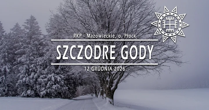 Grafika promocyjna wydarzenia Szczodre Gody — obchody 12 grudnia 2026 (Płock)