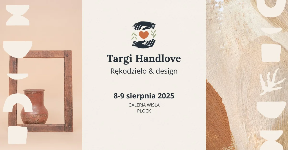 Grafika promocyjna wydarzenia Targi rękodzieła w Galerii Wisła w Płocku