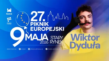 Grafika promocyjna wydarzenia 27. Piknik Europejski w Płocku — Dzień Europy na Starym Rynku