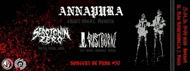 Grafika promocyjna wydarzenia Koncert HC Punk #30 — Annapura / Serotonin Zero / Rustborne (benefit na Masz Nosa)