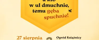 Grafika promocyjna wydarzenia Kuchnia Literacka Książnicy Płockiej – „Kto miód łyka, jak koń bryka, a kto w ul dmuchnie, temu gęba spuchnie!”
