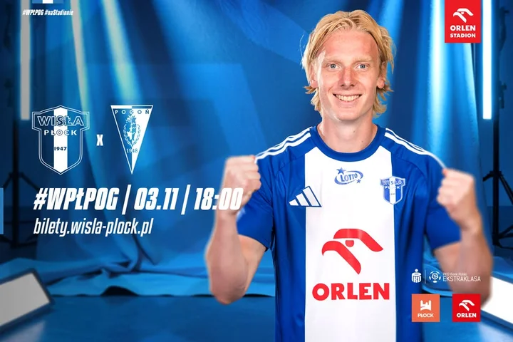 Grafika promocyjna wydarzenia Wisła Płock - Pogoń Szczecin: mecz na ORLEN Stadionie (3 listopada 2025)