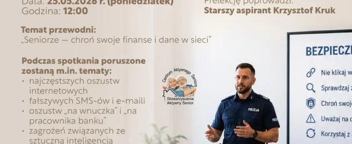 Seniorzy w Płocku spotkają się z policją. Chodzi o bezpieczeństwo w sieci