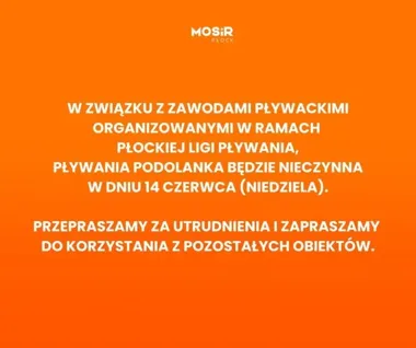 Podolanka zamknięta na zawody. MOSiR zmienia plan na jeden dzień