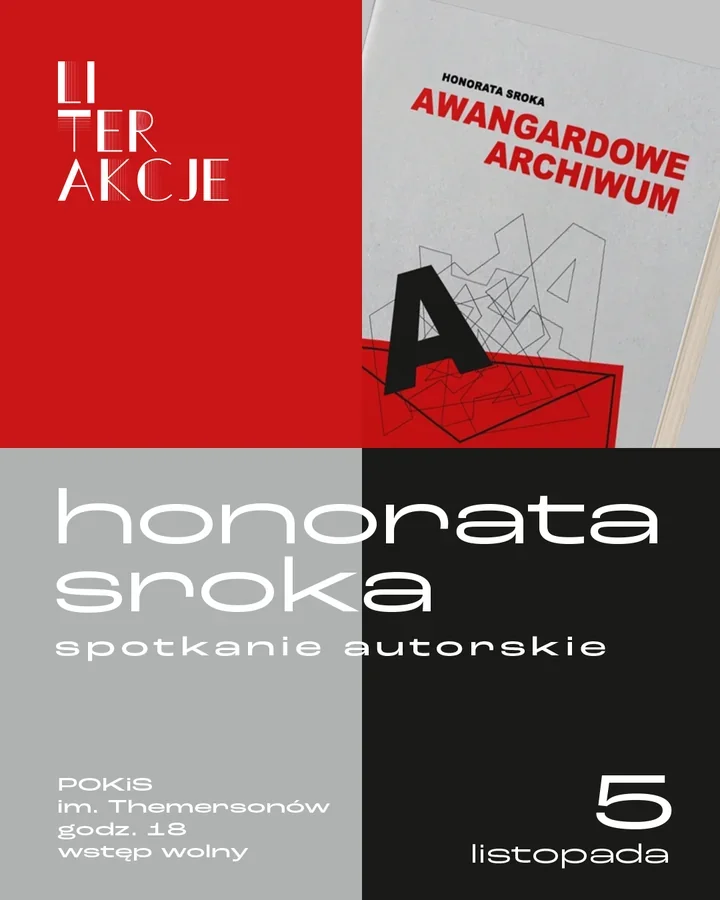 Grafika promocyjna wydarzenia LiterAkcje z Honoratą Sroką