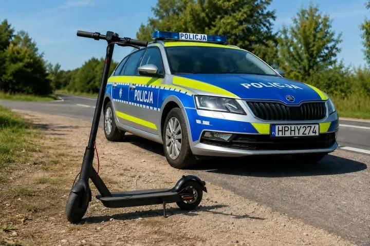 38-latka z Płocka jechała hulajnogą z pasażerem - policja od razu zareagowała