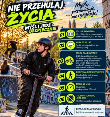Hulajnoga to nie zabawka. Płoccy policjanci przypominają o zasadach