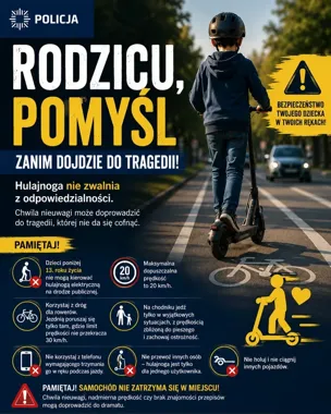Jedna przejażdżka hulajnogą może skończyć się sądem rodzinnym