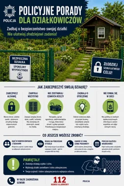 W sezonie działkowym altany stają się celem - policja ostrzega