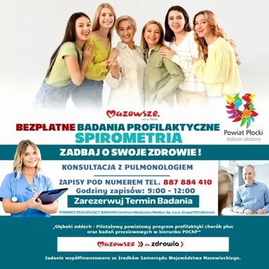 Bezpłatna spirometria i konsultacja z pulmonologiem. Trwają zapisy